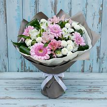 Букет цветов из:  Герберы, Альстромерии и Хризантемы #REPLACE_PRED# Поворино