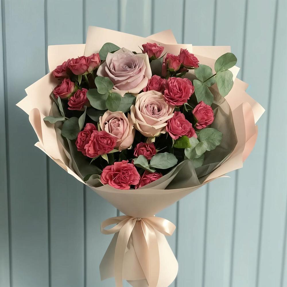 Букет цветов из: Гвоздики и Розы в Поворино
