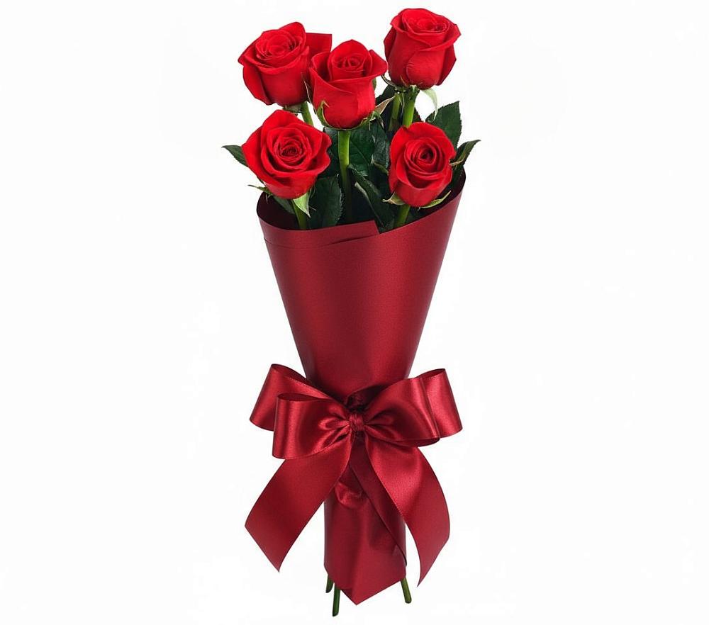 Букет 5 Красных роз Эдлесс Лав в Поворино