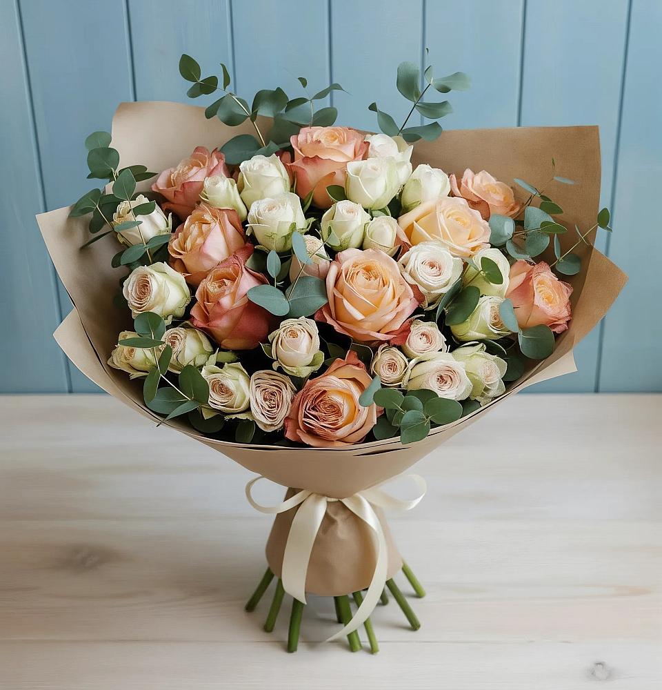 Букет цветов из: Альстромерии и Розы в Поворино