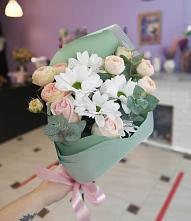 Букет цветов из:  Хризантемы и Розы #REPLACE_PRED# Поворино