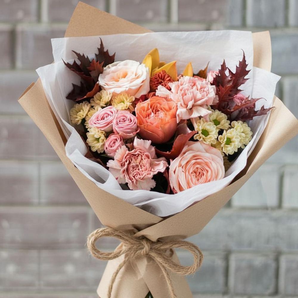 Букет цветов из: Гвоздики, Хризантемы и Розы в Поворино