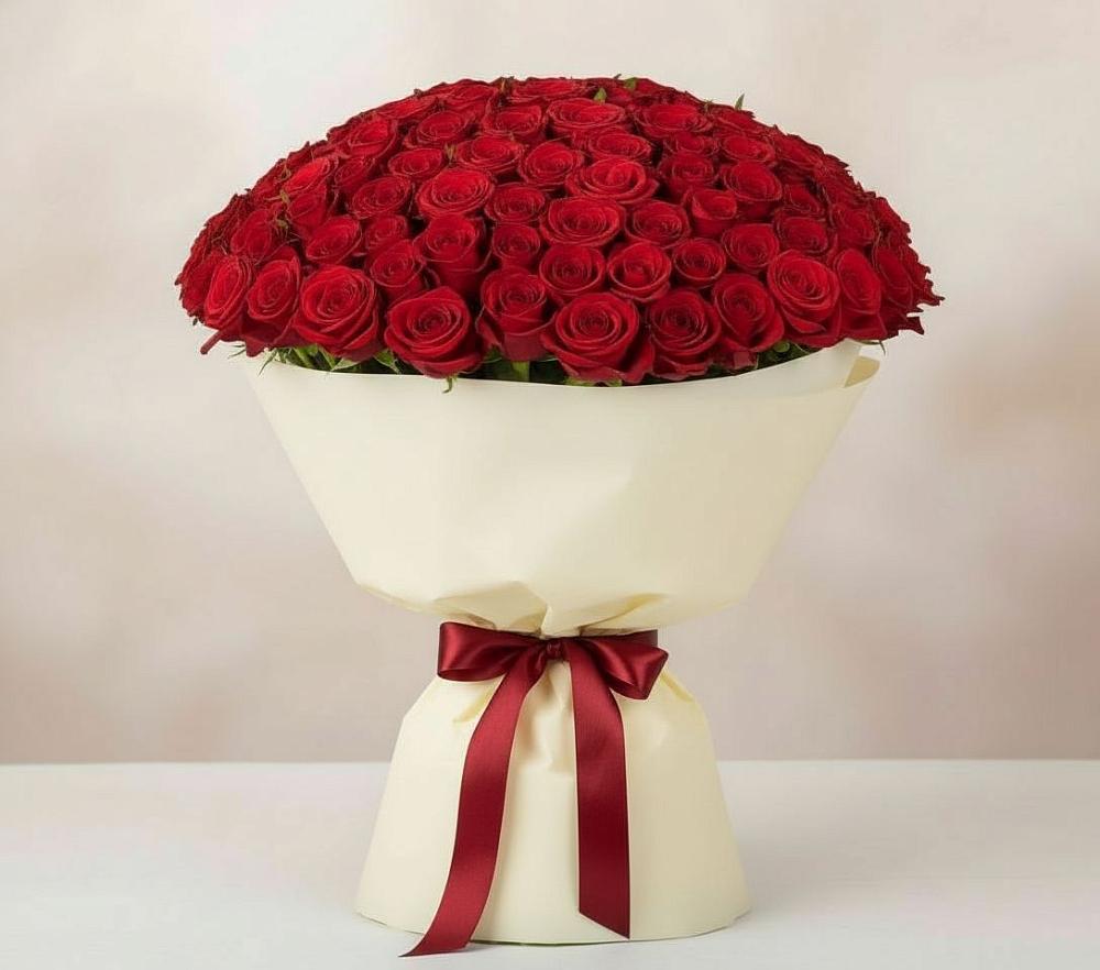 Букет 101 Красная роза Милано в Поворино