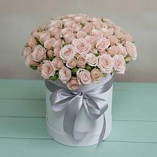 Цветочная композиция из Розы в шляпной коробке в Поворино