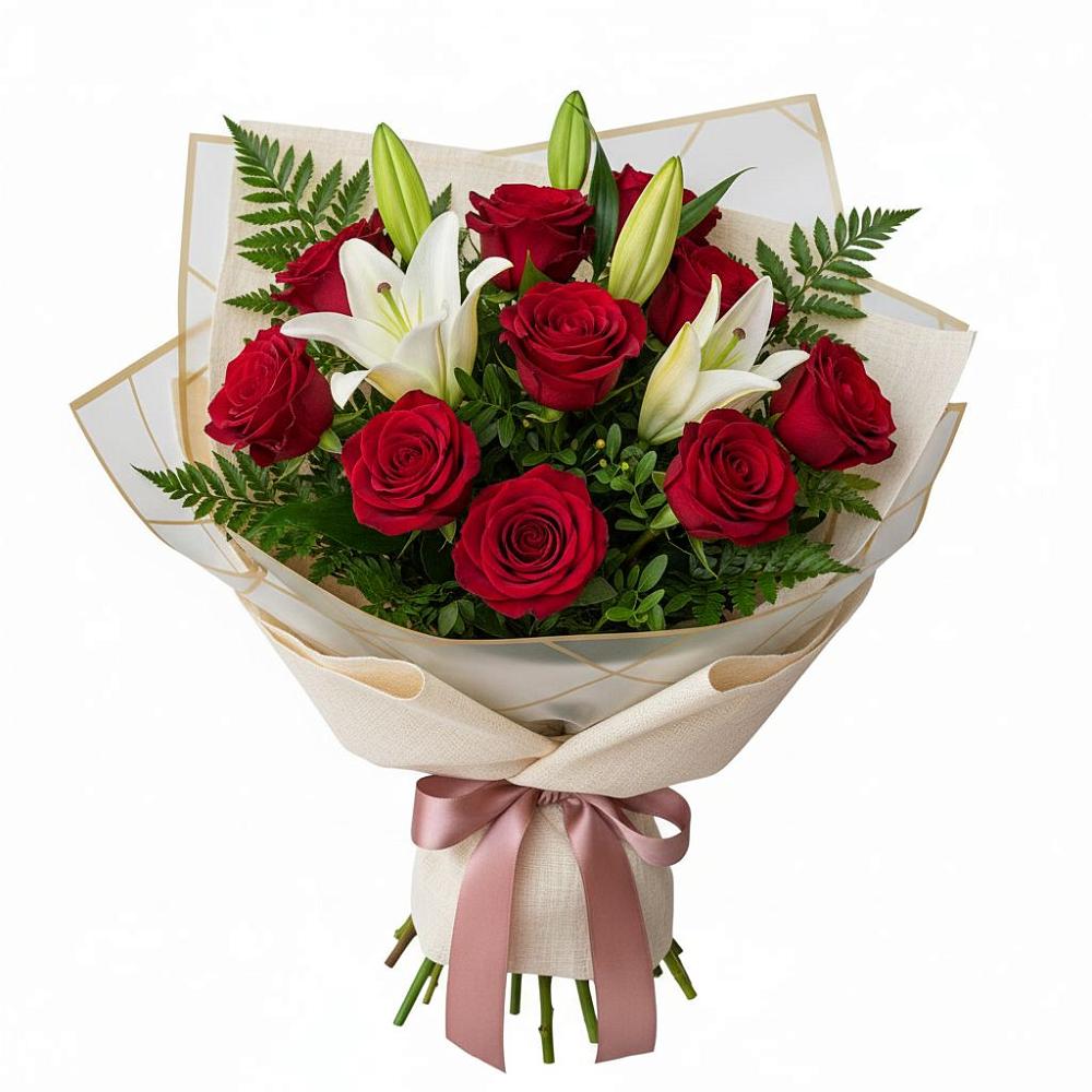 Букет цветов из: Лилии и Розы в Поворино