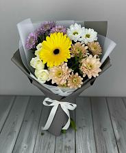 Букет цветов из:  Розы, Герберы и Хризантемы в Поворино