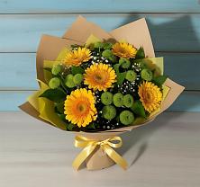 Букет цветов из:  Герберы и Хризантемы в Поворино