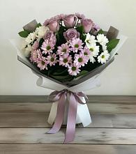 Букет цветов из:  Хризантемы и Розы в Поворино