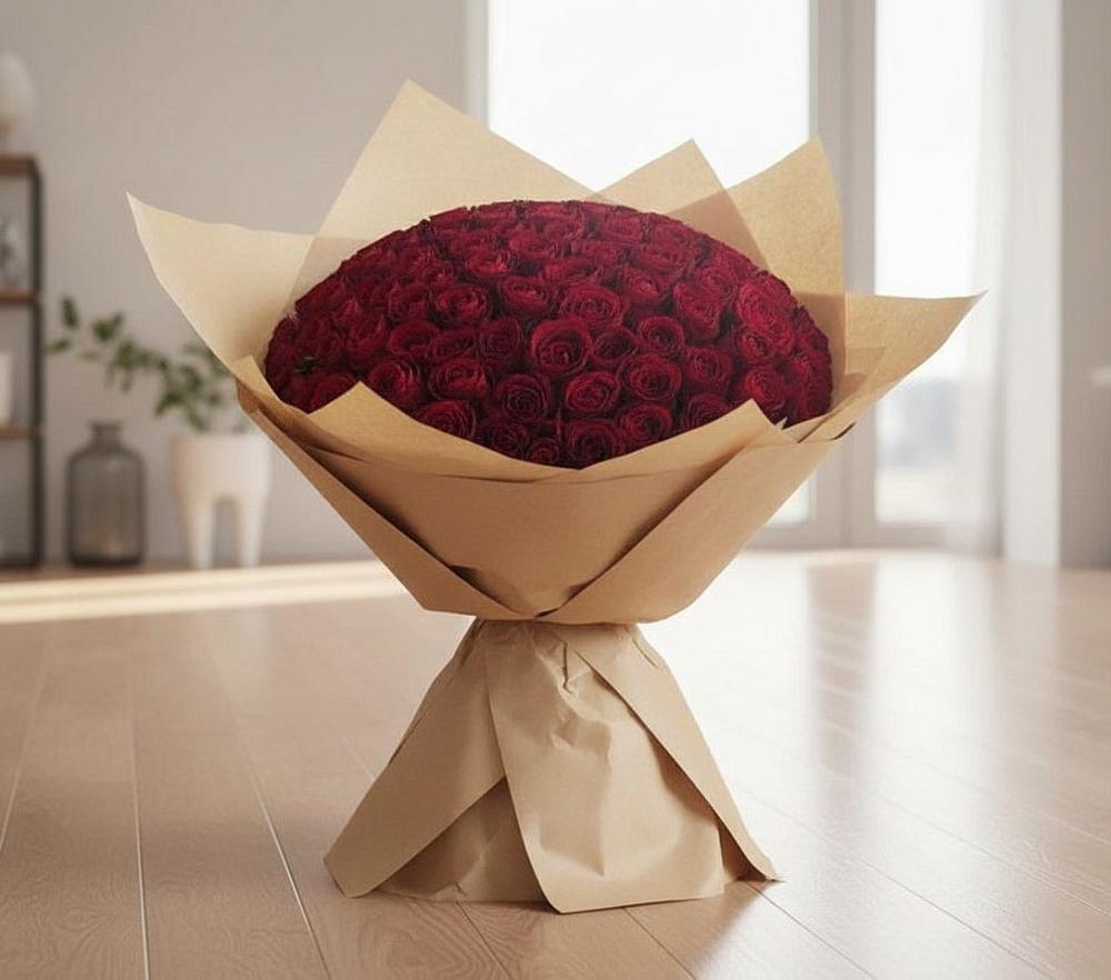 Букет 101 Красная роза в Поворино