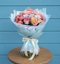 Букет цветов из:  Хризантемы и Розы в Поворино