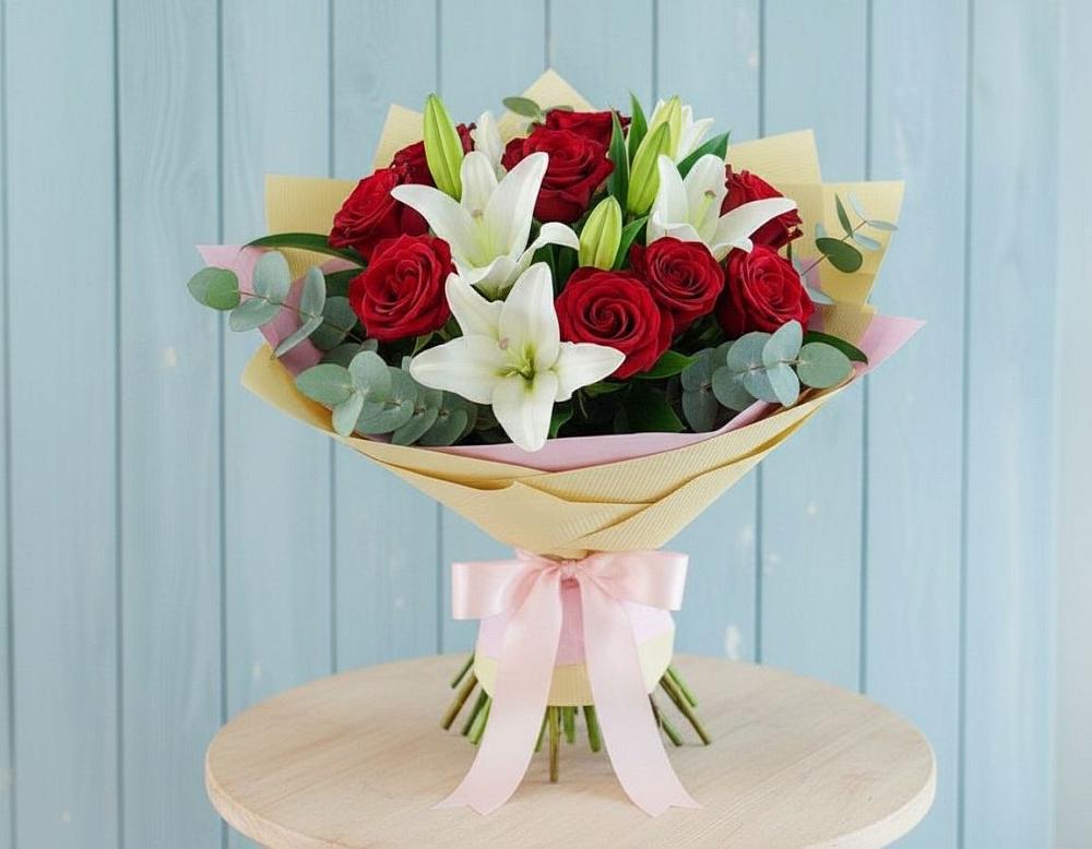 Букет цветов из: Лилии и Розы в Поворино